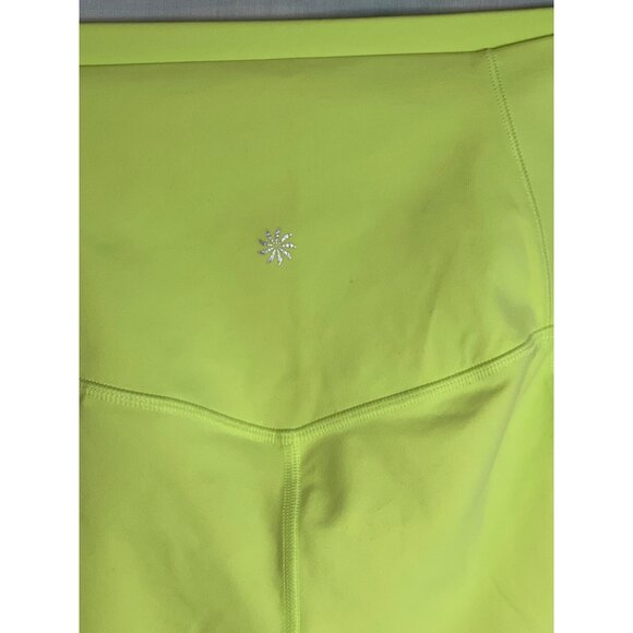 Athleta Salutation Stash 5" Womens High-Waisted Neon Yellow Shorts Size M Nylon/ - Picture 2 of 12